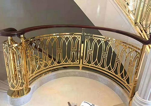 怀柔别墅美式风格铜艺楼梯扶手设计效果图