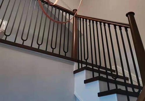 怀柔最新复式阁楼室内钢结构楼梯扶手设计效果图